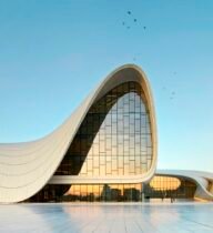 Modern architectural building showcasing advanced structural design and construction